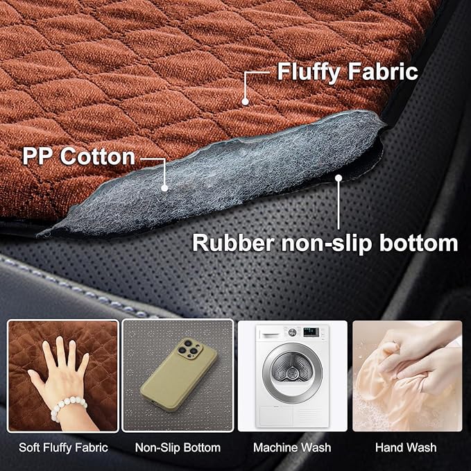 Car Backseat Dog Mat, Comfortable Non-Slip Cushion Suitable for Travel Dog Bed and Pet Home Sofa Blanket, Custom Mat for Car Backseat Extender and Seat Cover (Brown 51.2x23.6in)