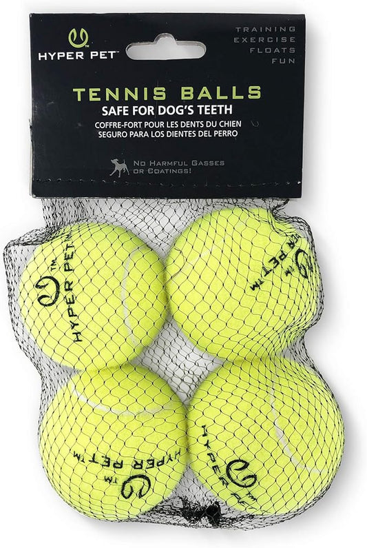 Hyper Pet Tennis Balls for Dogs (Safe Dog Ball, Tennis Balls for Exercise & Training) Interactive Toys work with Hyper Pet K9 Kannon K2 Dog Ball Launcher - 4 Pack 2.5" Green