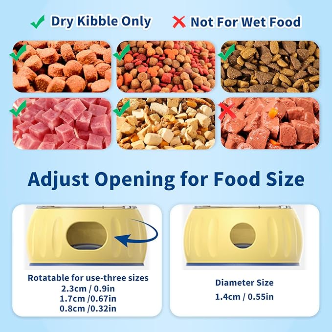 Cat Interactive Puzzle Toy, Adjustable Treat Dispenser for Indoor Cats, Safe Material Kitty Enrichment Toy for IQ Training, Mental Stimulation, Relieve Boredom, Gifts