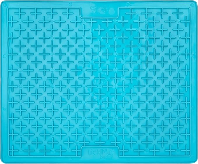 LickiMat X Large Breed Buddy Dog Lick Mat, Dog Calmer, Slow Feeder, Anxiety Reliever Alternative to Puzzle Toys, Slow Feeding Bowls. Use Peanut Butter, Wet, Raw, Mixed Food, Healthy Treats - Turquoise