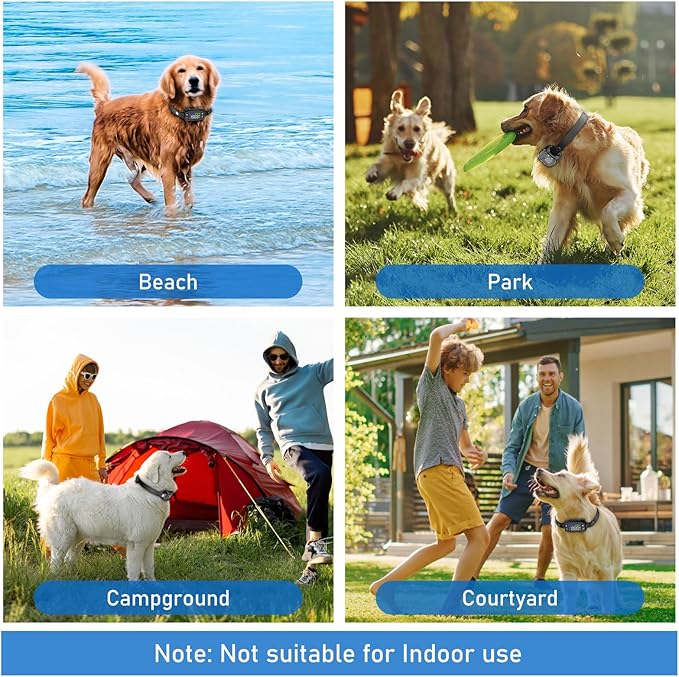 GPS Wireless Dog Fence, Electric Fence for Dogs, Pet Containment System with 3 Warning Modes, 33-1000 Yards Range, Boundary Collar for Pets Over 20 Lbs/ IPX7 Waterproof