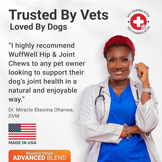 Hip and Joint Supplement for Dogs – Natural Ingredients with Chondroitin, MSM, Turmeric, and Glucosamine – Supports Hip Dysplasia, Arthritis, and Mobility – 140 Count, Made in USA