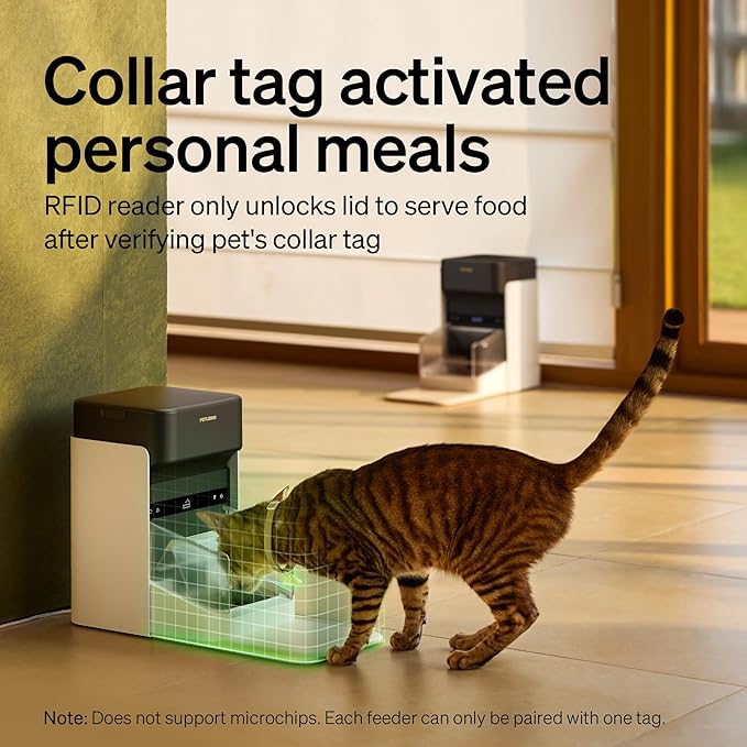 PETLIBRO RFID Automatic Cat Feeder for 2 Cats, Collar Tag Activated Personal Meal, 5G&2.4G Wi-Fi Programmable Food Dispenser for Multiple Cats with Different Diets