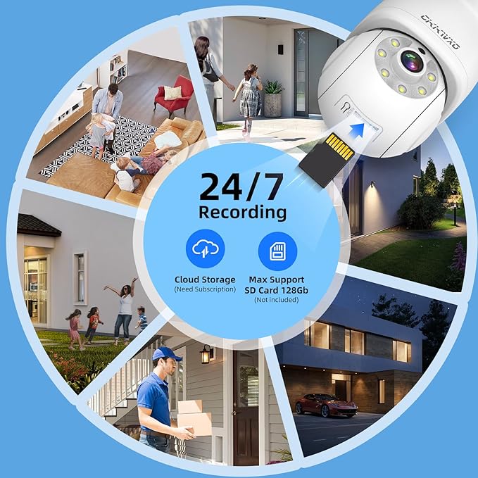 2K Light Bulb Security Camera, 2.4&5Ghz WiFi Light Bulb Camera, Light Socket Security Cam with Motion Detection,Two-Way Talk,24/7 Recording,Compatible with Google Assistant & Alexa (2 Pack)
