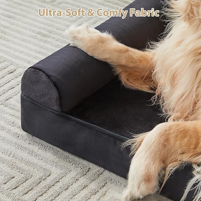 BFPETHOME Washable Dog Beds for Large Dogs, Orthopedic Dog Bed Large, Big Couch with Removable Washable Cover, Waterproof Lining and Nonskid Bottom, Egg-Crate Foam Pet Sofa Bed for Sleeping