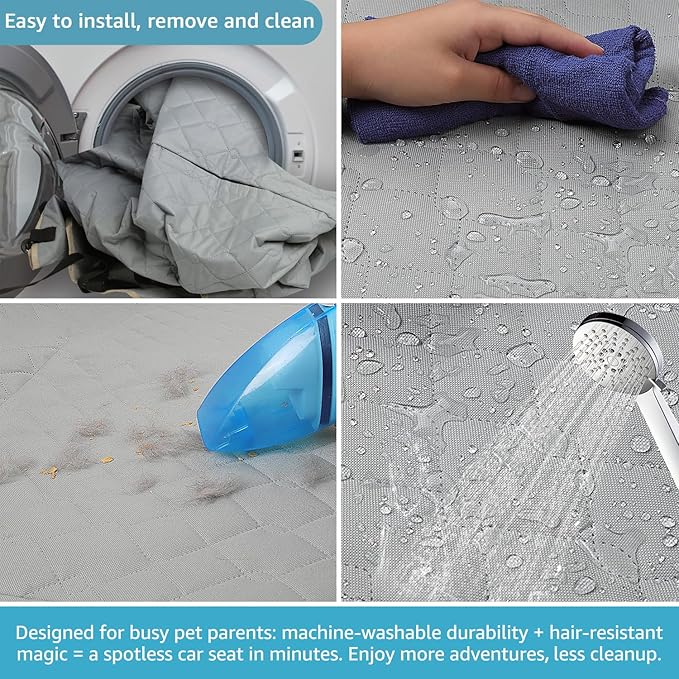 Lassie Dog Car Seat Covers for Back Seat, Waterproof Dog Car Hammock with Mesh Window Durable Scratch Proof Nonslip Pet Carseat Covers Universal Fit Protector for Cars, Trucks & SUVs