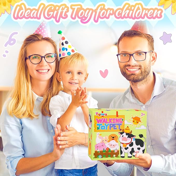 Tagitary Plush Toys Walking Dog Toys That Can Walk, Bark and Wag Tail,Interactive Electronic Pet Toys Puppy with Leash,Easter Christmas Birthday Gift for Toddlers Kids