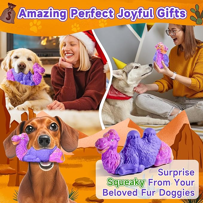 Tough Dog Chew Toys for Aggressive Chewers, Squeaky Indestructible Dog Toy To Keep Them Busy, Interactive Large Chew Toy for Dogs Medium Small, Durable,Reduce Boredom,Puppy Teeth Cleaning Milk Flavor