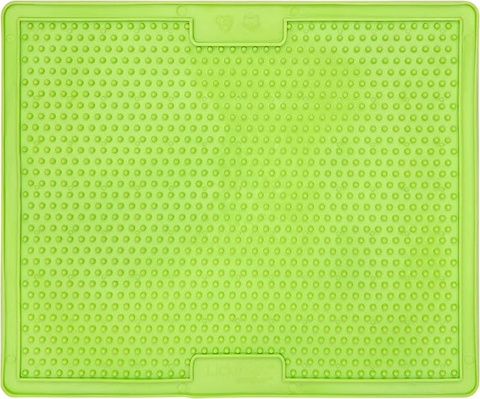 LickiMat X Large Breed Soother Dog Lick Mat, Dog Calmer, Slow Feeder, Anxiety Reliever Alternative to Puzzle Toys, Slow Feeding Bowls. Use Peanut Butter, Wet, Raw, Mixed Food, Healthy Treats - Green