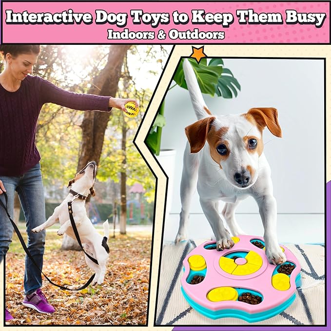 PETCARE 9 PCS Interactive Enrichment Dog Puzzle Toy Set, Mentally Stimulating Cognitive Dogs Toys for Small Medium Smart Dogs Cat, Includes Treat Dispensing Dog Toys, Lick Mat, Puppy Teething Chew Toy