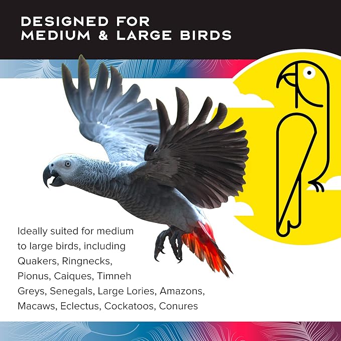 Featherland Paradise - Creative Foraging Systems Bird Cage Feeder (Gen II) - Extra Large- Intermediate Level Foraging Wheel - Interactive Bird Feeder for Large Birds