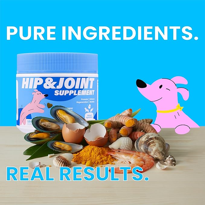 Advanced Hip and Joint Supplement for Dogs- Glucosamine for Dogs with MSM, Chondroitin, Natural Anti-Inflammatory Formula for Optimal Mobility Support Fit All Breeds- 120 Chew