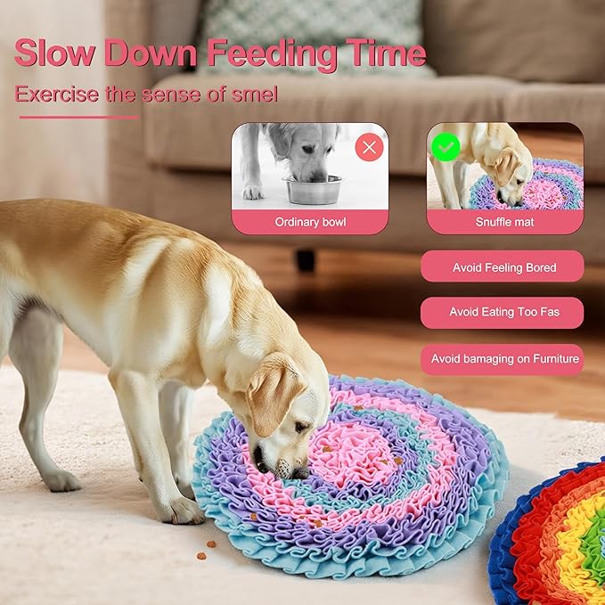 2 Pcs Snuffle Mat for Dogs, Pet Slow Feeding Interactive Toys for Smell Training, Foraging Skills, Suitable for Puppy or Cat (Large 50cm)