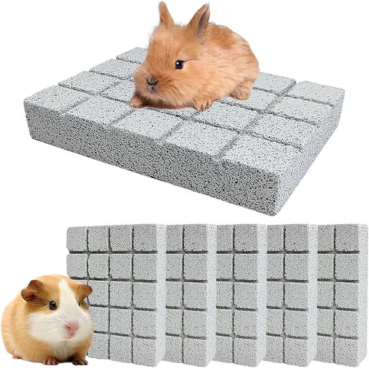 Hamiledyi 6PCS Rabbit Scratching Pads Bunny Lava Grinding Claw Pads Small Animal Foot Pads Hamster Scratch Board Chew Toys for Gerbil Chinchilla Hedgehog Guinea Pig Cage Accessories