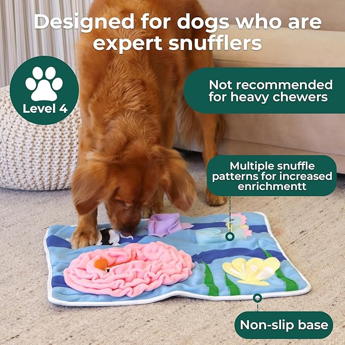 Snuffle Mat for Dogs Under The Sea, Large Dog Snuffle Mat 21” x 18.5”, Dog Enrichment Toy Slow Feeder, Puppy Toys to Keep Them Busy, Machine Washable, Lick mat All Breeds Sizes