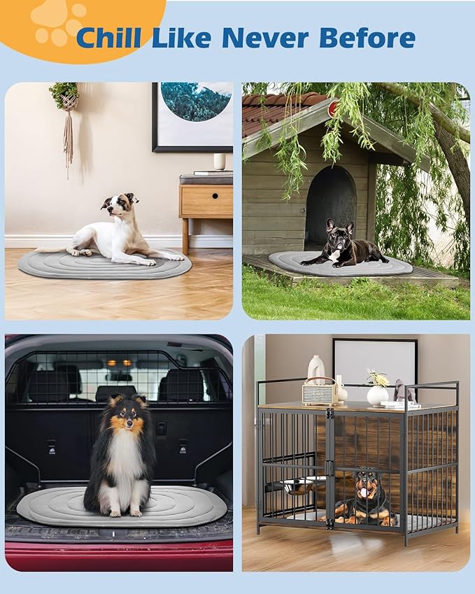 Pet Dog Cooling Mat 39“x27.5” Reversible Cooling Pad for Dogs and Cats, Comfort Ice Silk Cotton Summer Dog Bed Outdoor Indoor Washable, Ideal for Kennel Sofa Floor Car Seats