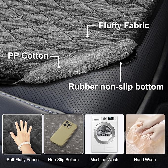 Car Backseat Dog Mat, Comfortable Non-Slip Cushion Suitable for Travel Dog Bed and Pet Home Sofa Blanket, Custom Mat for Car Backseat Extender and Seat Cover (Gray 51.2 x 23.6in)
