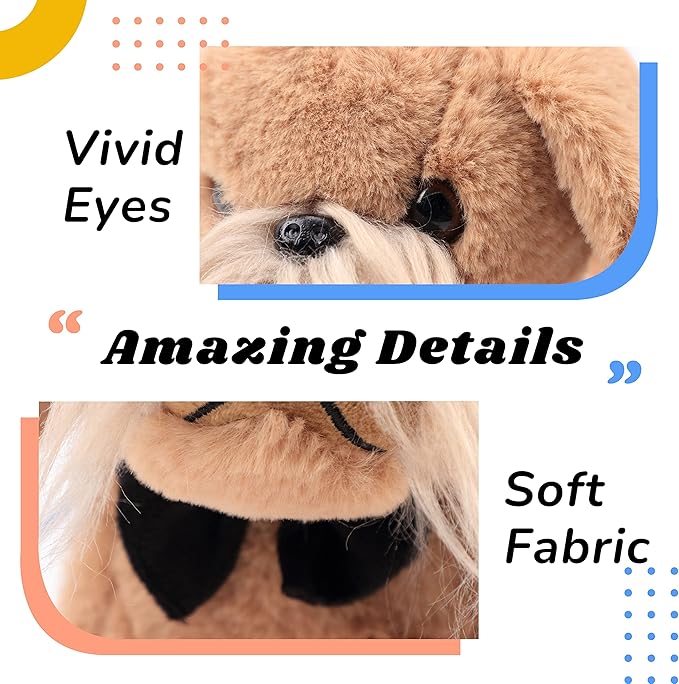 Hopearl Walking Dog Interactive Electronic Pet Toy Remote Control Leash Animated Puppy Nodding Barking Wagging Tail Gifts for Toddlers Birthday, Brown, 9''