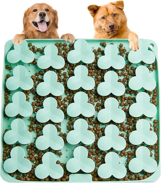 Snuffle Mat for Dogs, Lick Mat for Dogs to Slow Down Eating, Dog Puzzle Toys for Large and Medium Breed Dogs, Silicone Dog Bowls for Dry, Wet, Raw Food, Green