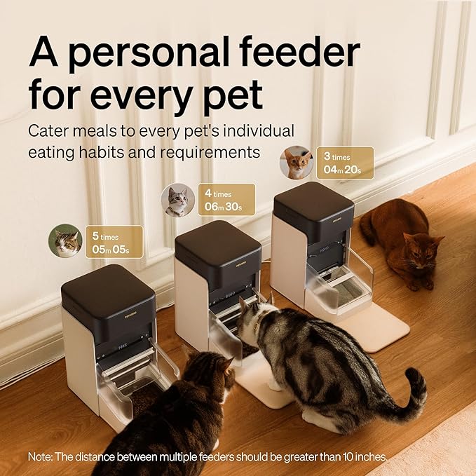 PETLIBRO RFID Automatic Cat Feeder & Water Fountain – Collar Tag Activated, Wi-Fi Programmable Combo with Cat Recognition & Diet Tracking, Personalized Feeding & Fresh Water for Multi-Pet Homes