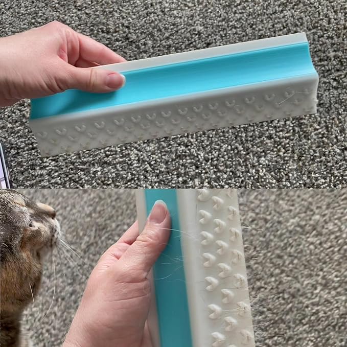 4IN1 Pet Hair Remover, Dog/Cat Fur Removal Tool - Design to Uproot and Clean Embedded Pets Hair in Carpet, Couchs, Cat Trees, Portable Fur Cleaning for Car Interior, Mini + Mega