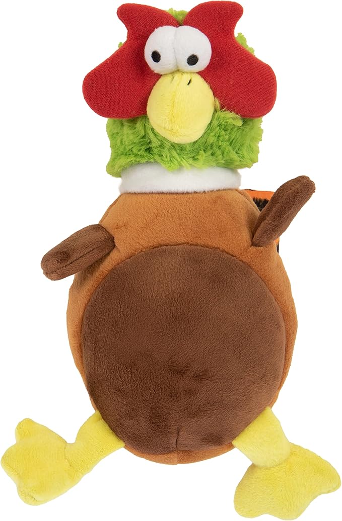 goDog Action Plush Pheasant Animated Squeaky Dog Toy, Chew Guard Technology - Brown, One Size