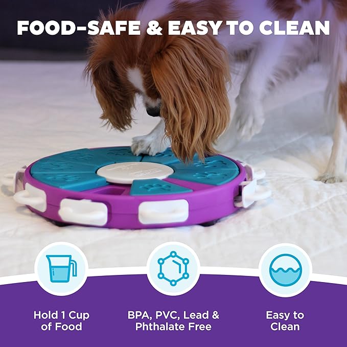 Outward Hound by Nina Ottosson Dog Twister Treat Puzzle Enrichment Toy, Level 3 Advanced, Purple