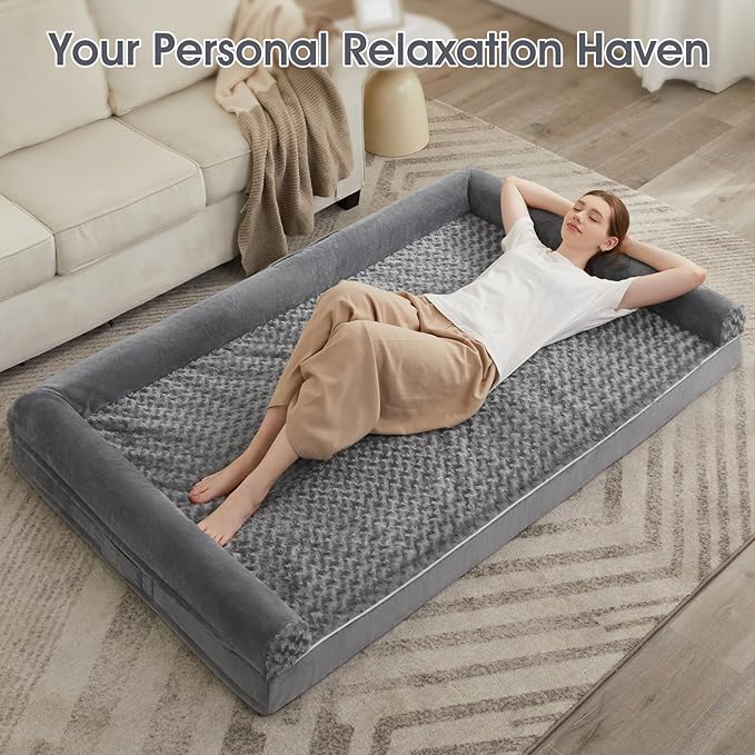 BFPETHOME Dog Beds for Large Dogs, Orthopedic Dog Bed for Medium Large Dogs,Big Waterproof Couch Pet Bed with Removable Washable Cover