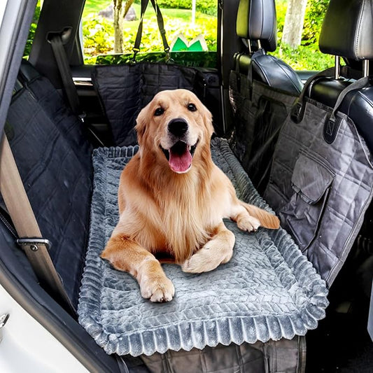 Backseat Pet Bed Mat for Car, Non-Slip Dog Car Seat Cover with Scratch-Proof Protection, Back Seat Extender for Dogs Compatible, Universal Fit for Cars SUVs Trucks (24.8x54 inch)