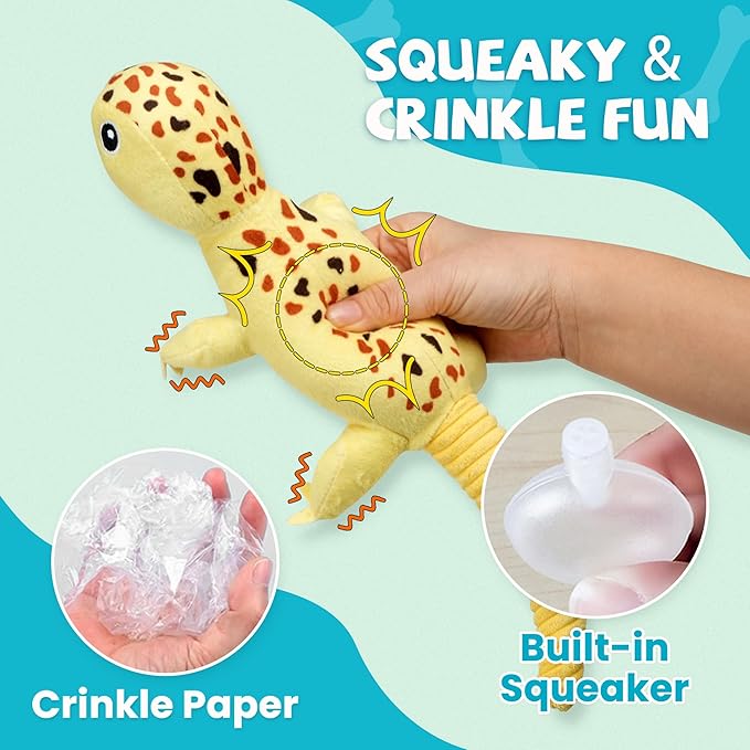 Prime Pets 5 Pack Dog Squeaky Toys, Plush Stuffed Animal Dog Toys, Value Bundle Assortment Dog Toy for Small Medium Large Dogs, Puppy Chew Toy