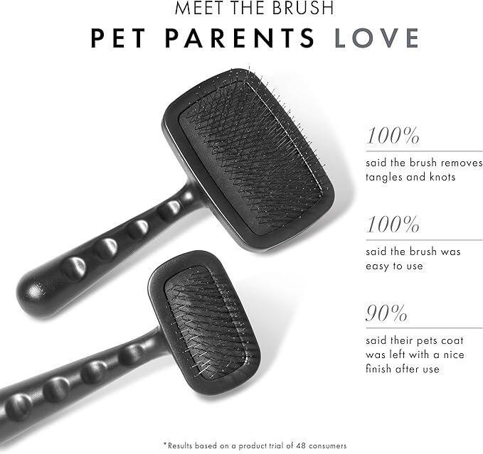 Tweezerman Dog and Cat Slicker Brush for Large Pets, Grooming Brush with Coated Bristles to Prevent Scratching and Ergonomic Handle