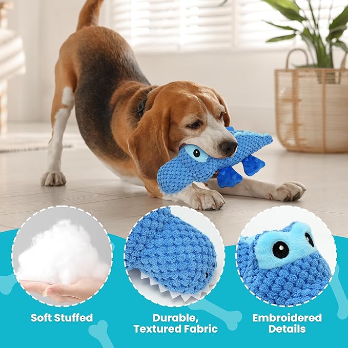 Prime Pets 5 Pack Dog Squeaky Toys, Plush Stuffed Animal Dog Toys, Value Bundle Assortment Dog Toy for Small Medium Large Dogs, Puppy Chew Toy