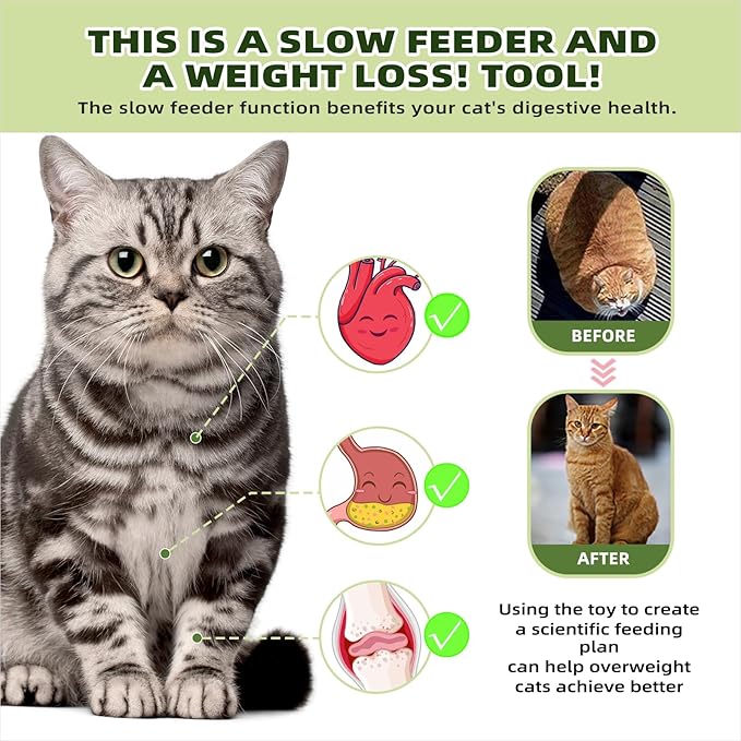 KADTC Cat Puzzle Games Level 3 in 1 Intelligence Mind Game Foraging Balls Kitten Food Puzzles Toy for Indoor Cats Sensory Activity Enrichment Toys Treat Feeder Entertainment Kitty Mental Stimulation