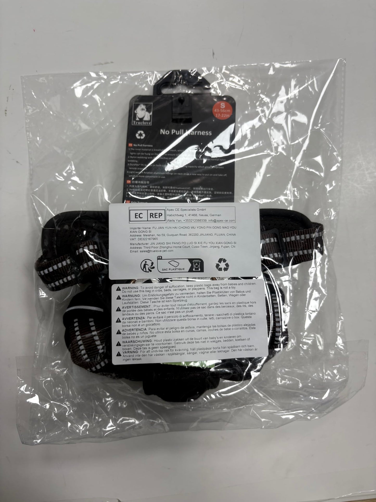 TRUE LOVE Dog Harness No Pull Nylon Reflective Pet Harness Adjustable Comfortable Control Step-in Brilliant Colors Truelove TLH56512