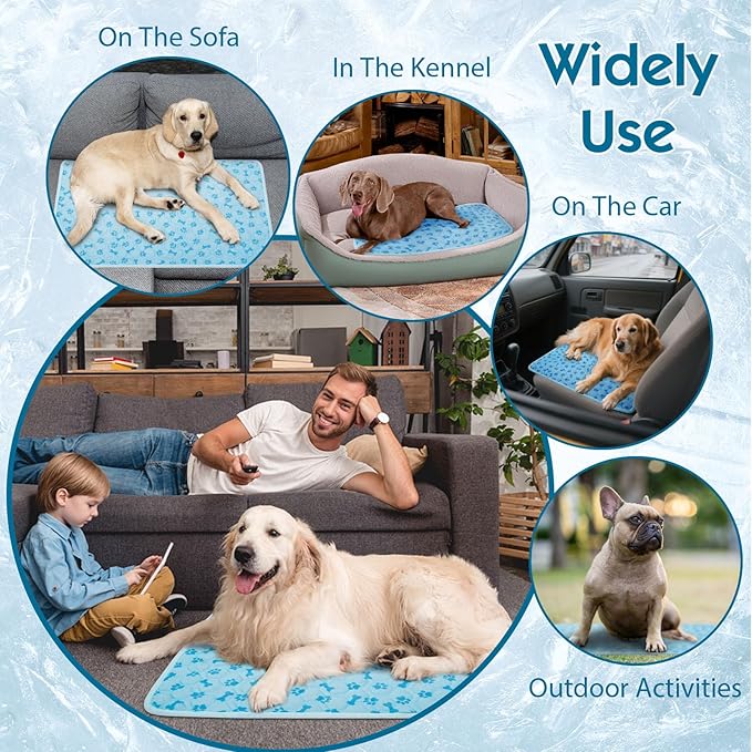 Dog Cooling Mat, Pet Cooling Mat for Dogs and Cats, Portable Summer Dog Cool Pad,Cool Bed for Pets, Premium Pet Cool Blanket for Summer