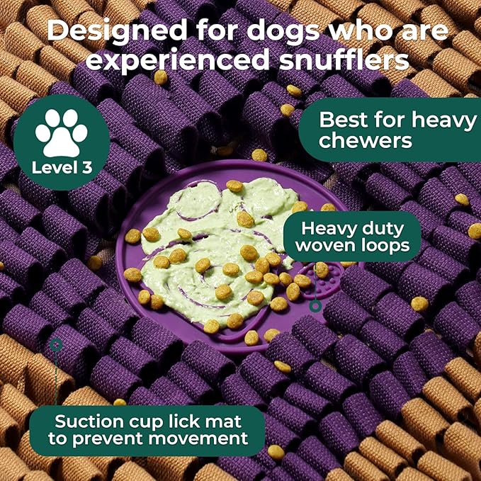 Snuffle Mat for Dogs Toast PB&J, Large Dog Snuffle Mat 21” x 23”, Plush Enrichment Toy Slow Feeder Mental Health to Keep Them Busy, Machine Washable, Snuffle Mat for All Breeds Sizes