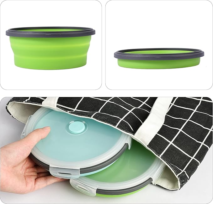 Collapsible Dog Bowls with Lids, 2 Pack Travel Dog Bowls for Small Size Dogs, Silicone Portable Dog Food Bowls Water Cup Cat Bowls Dish for Camping Traveling Walking, 12 oz 350ml