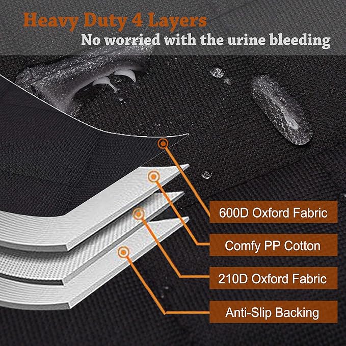 Dog Car Seat Cover for Back Seat 100% Waterproof Car Seat Cover Protector for Dogs in Car Nonslip Scratch Proof Durable Dog Seat Cover for Cars SUV &Truck