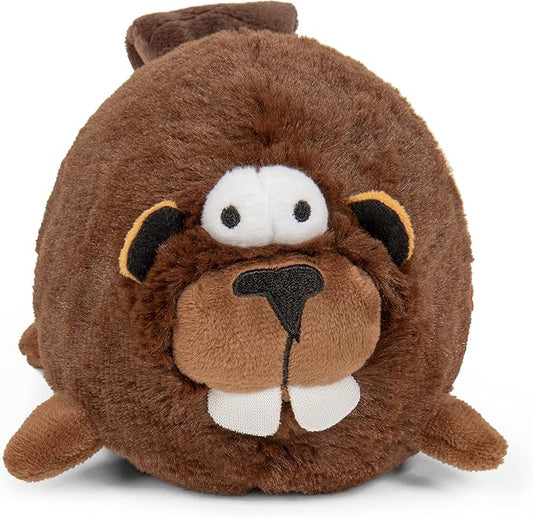 goDog Action Plush Beaver Animated Squeaky Dog Toy, Chew Guard Technology - Brown, One Size