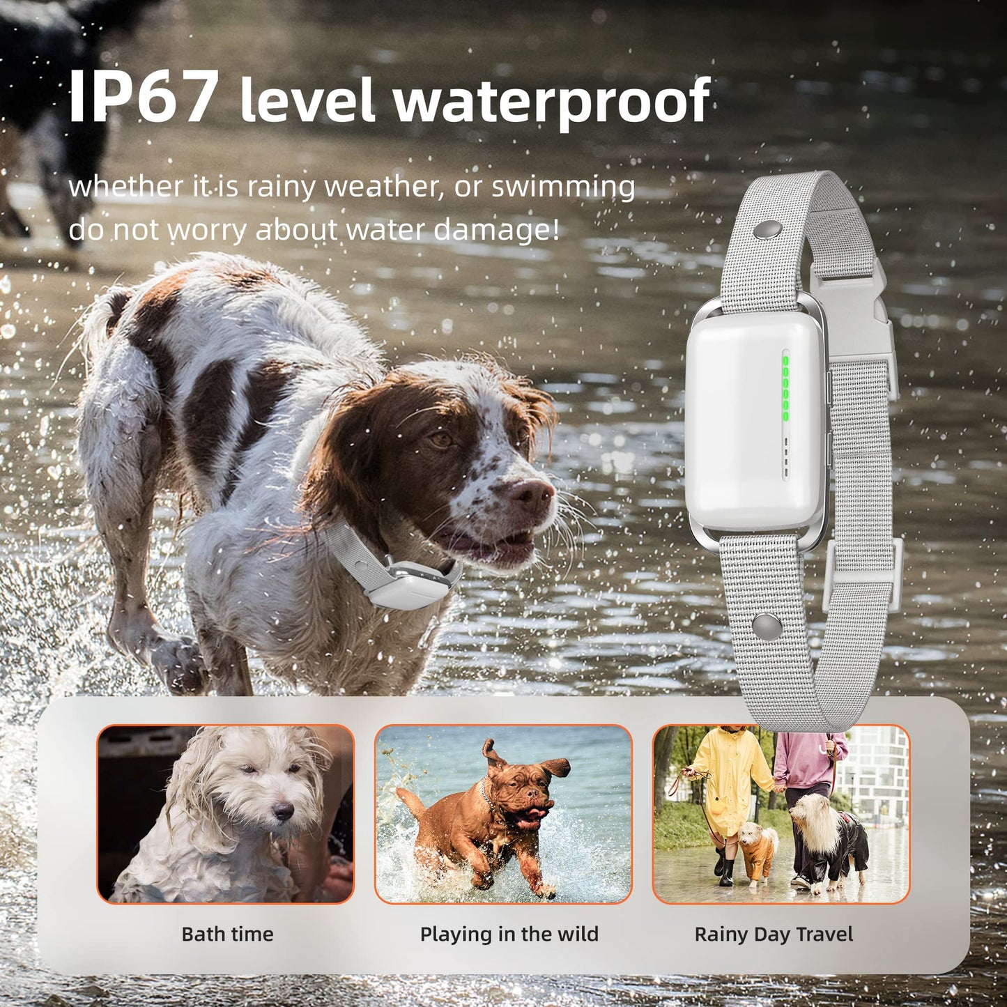 JS.EQT Recording Dog Shock Collar Waterproof Rechargeable E-Collar for Dogs with 16 Levels Beep Vibration Shock Electric Dog Training Collar with Remote