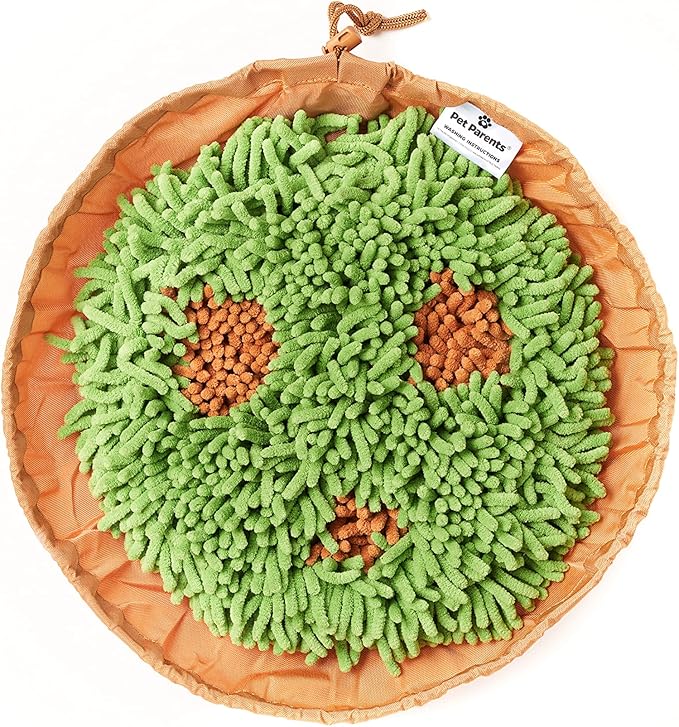 Pet Parents Forager Slow Feeder Bowls with SoftSnout & Non-Slip Backing, Dog Puzzle Toys & Snuffle Mat (Meadow Natural)