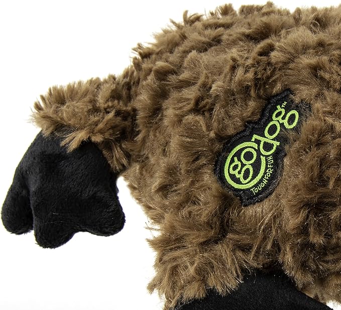 goDog PlayClean Sloth Squeaky Plush Dog Toy with Odor-Eliminating Essential Oils, Chew Guard Technology - Brown, Large