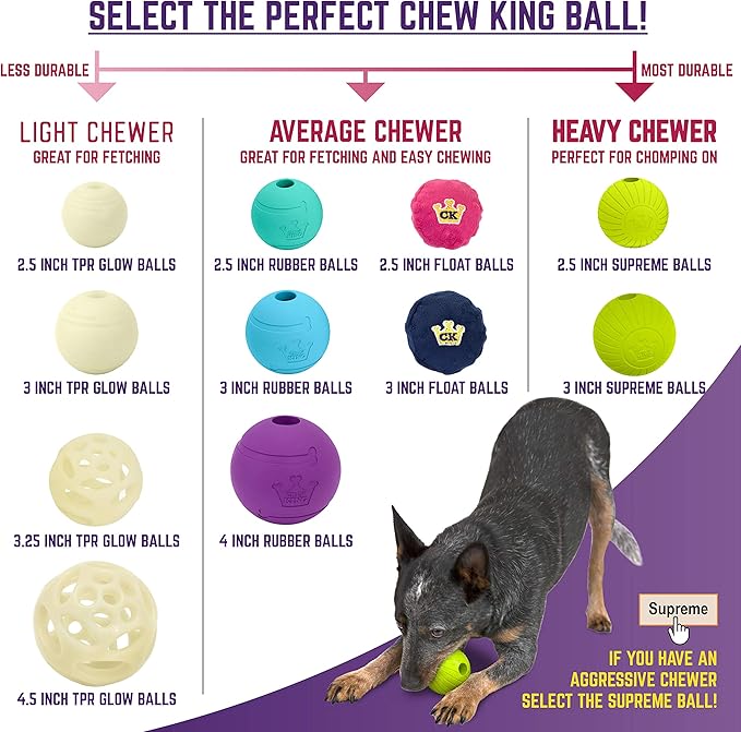 Chew King Glowing Fetch Ball, Dog Ball Toys, 8-Pack Balls