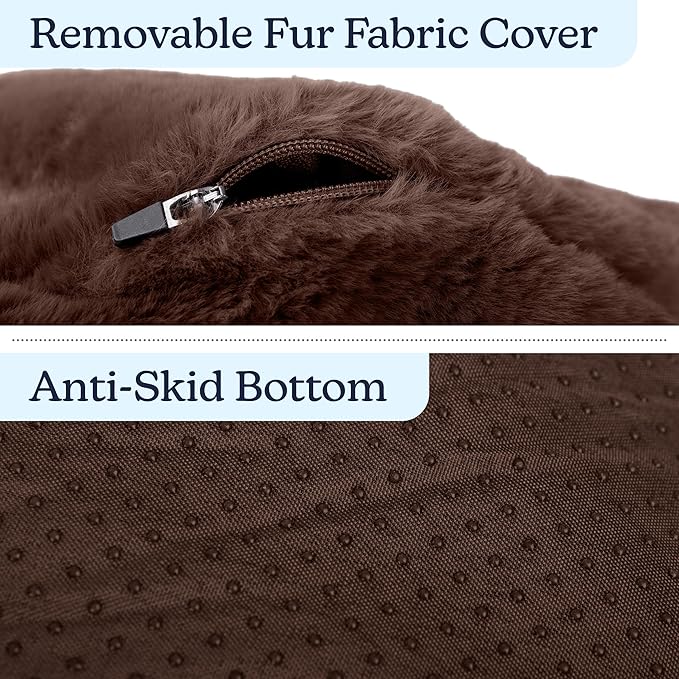 PETMAKER Dog Bed - Donut Pet Bed for Small Dogs - Dog Bed with Removable Washable Cover and Anti-Slip Bottom - Puppy Essentials (Dark Brown)