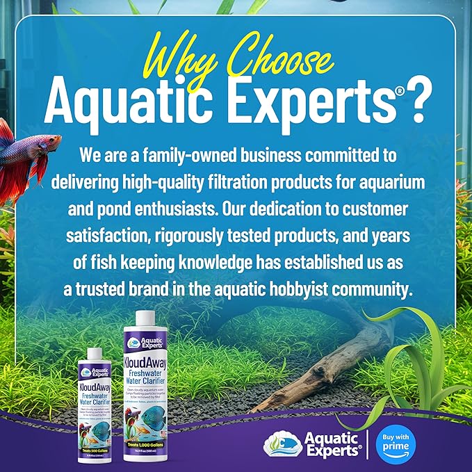KloudAway Freshwater Aquarium Water Clarifier - Clears Cloudy Water, Water Clarifier for Fish Tank, Made in USA, Aquatic Experts (250 ml)