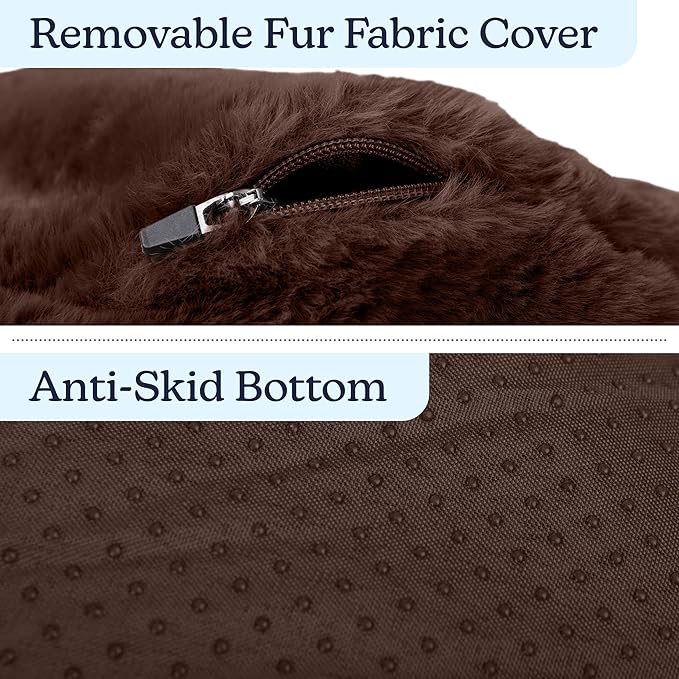 PETMAKER Dog Bed - Donut Pet Bed for Medium Pets - Dog Bed with Removable Washable Cover and Anti-Slip Bottom - Puppy Essentials (Dark Brown)