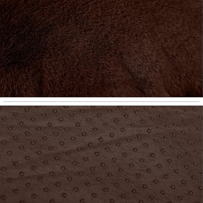 PETMAKER Dog Bed - Donut Pet Bed for Medium Pets - Dog Bed with Removable Washable Cover and Anti-Slip Bottom - Puppy Essentials (Dark Brown)