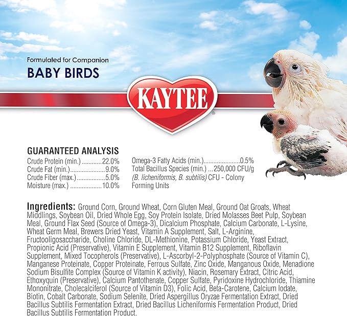 Kaytee Exact Hand Feeding Pet Bird Baby Food For Parrots, Parakeets, Lovebirds, Cockatiels, Conures, Cockatoos, and Macaws, 5 Pound