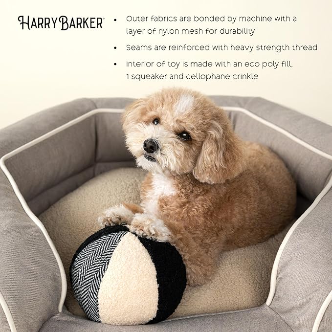 Harry Barker Durable Plush Dog Toys, Mixed Media Durable Ball