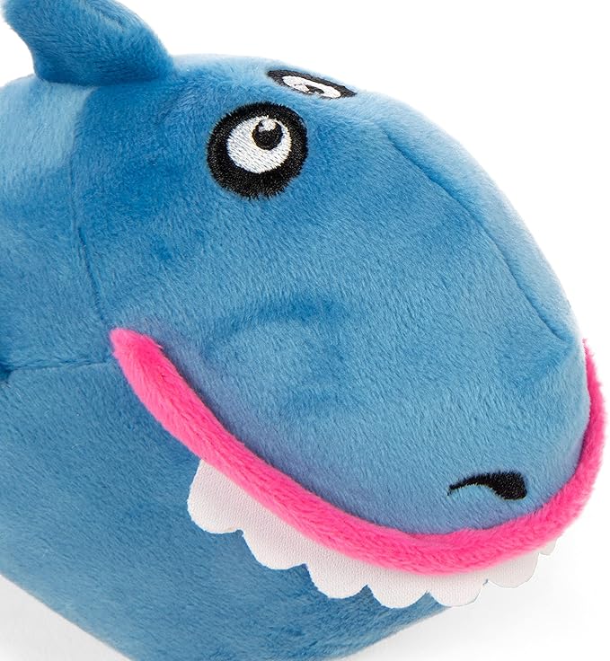 goDog Action Plush Shark Animated Squeaky Dog Toy, Chew Guard Technology - Blue, One Size